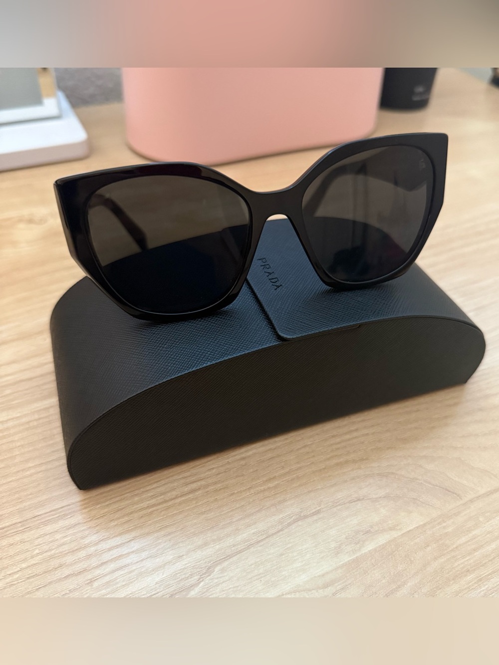 Prada SPR 19Z w/ Case Cat Eye Sunglasses